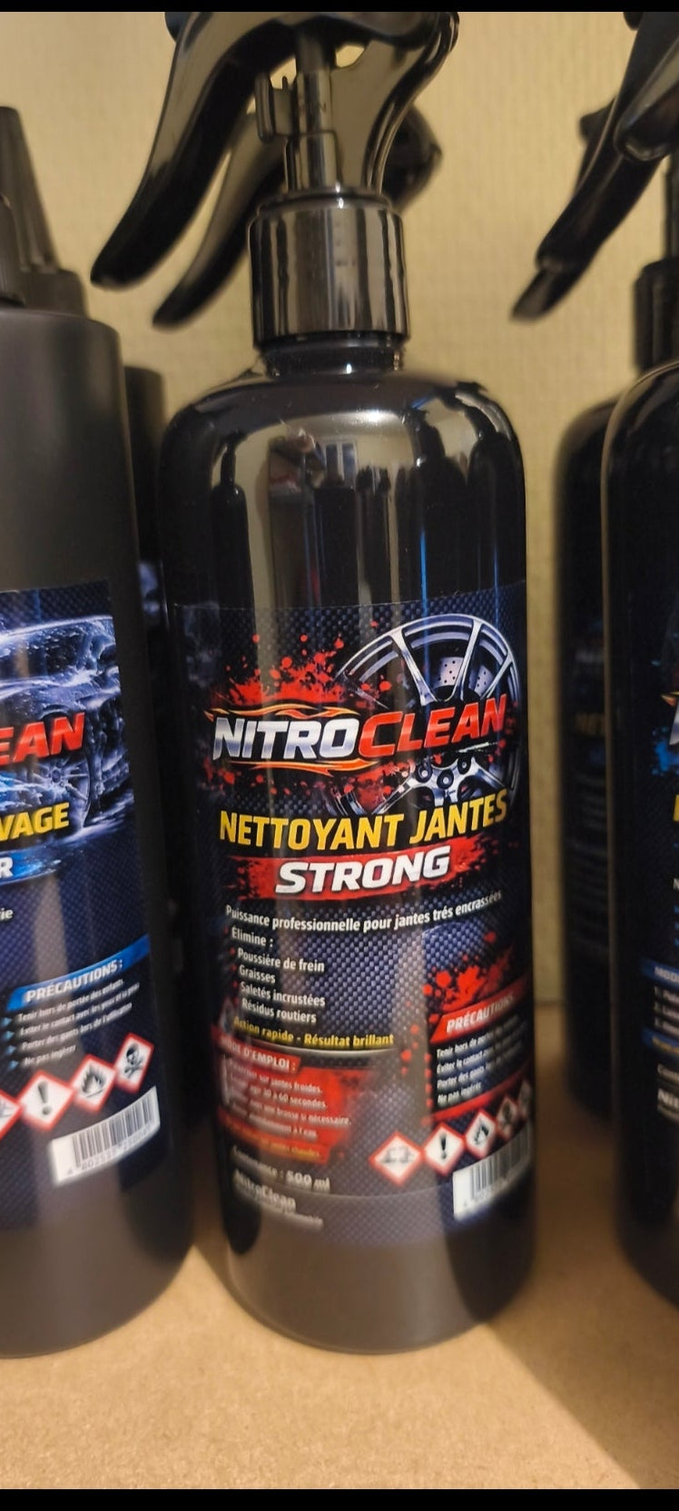 Nettoyant Jantes NitroClean STRONG 500ml – Décontaminant Ferreux Effet Rouge, Nettoyage Puissant