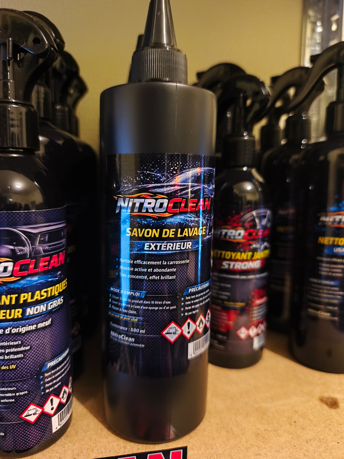 Shampoing Auto NitroClean 500ml – Lavage Carrosserie, Mousse Active, Finition Brillante