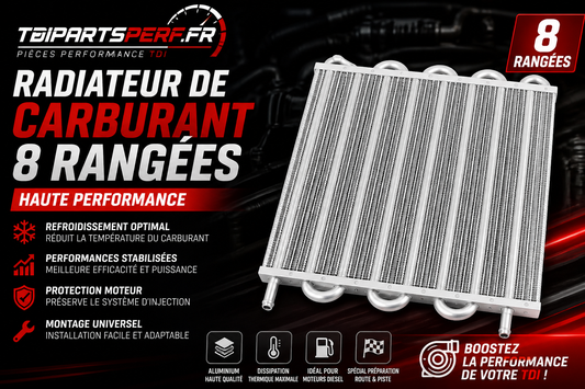 Radiateur de Carburant 8 Rangées Haute Performance – Refroidisseur Gasoil Aluminium Racing | TDIPARTSPERF